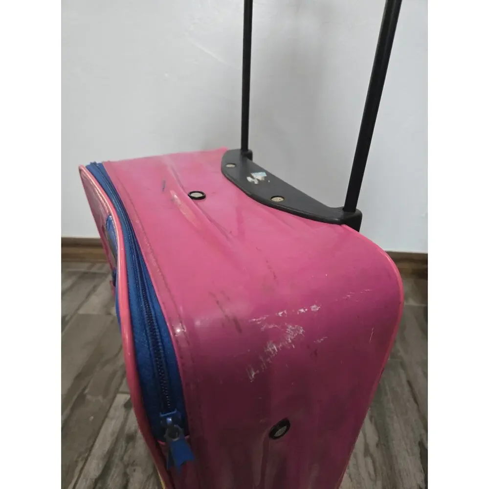 Vintage Tweety Bird Rolling Suitcase Luggage Carry On Travel Bag Pink Blue